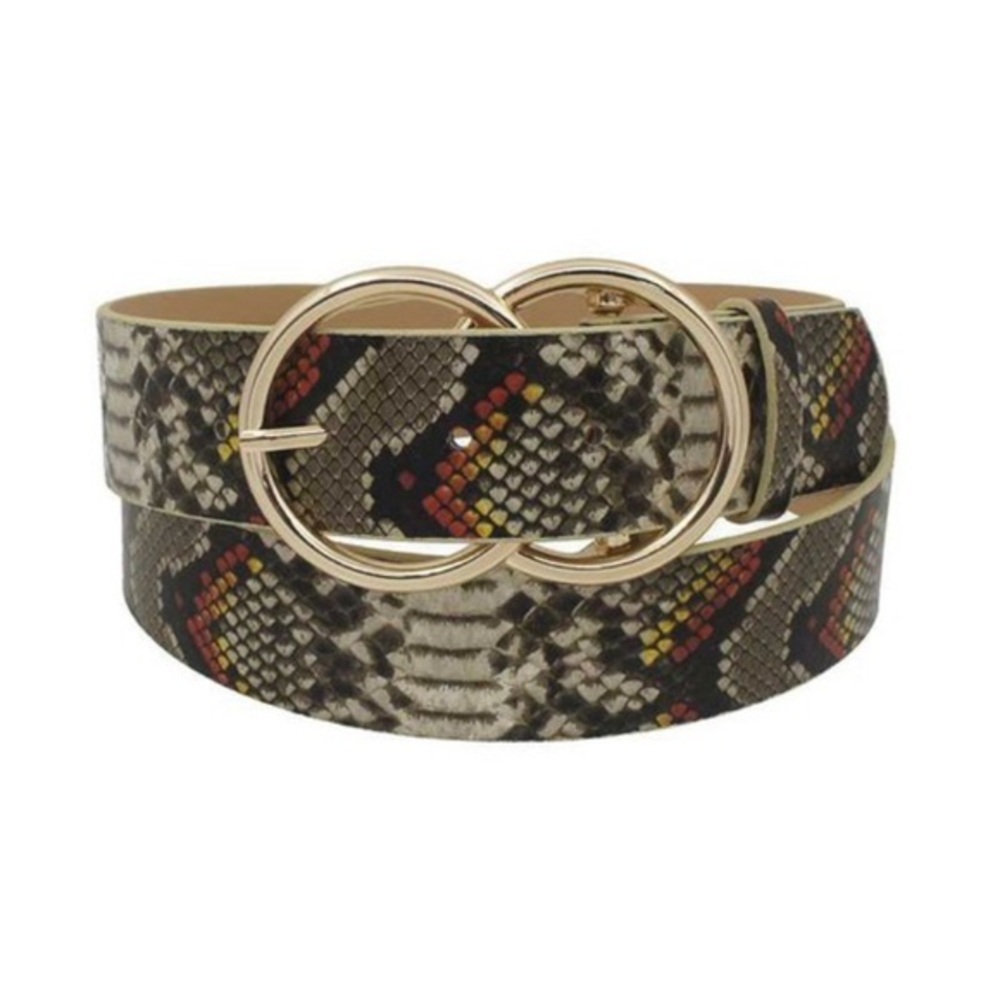 Midnight snake print belt